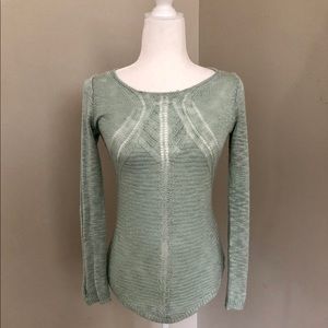 Pink Rose Knit Teal Sweater Sz XS